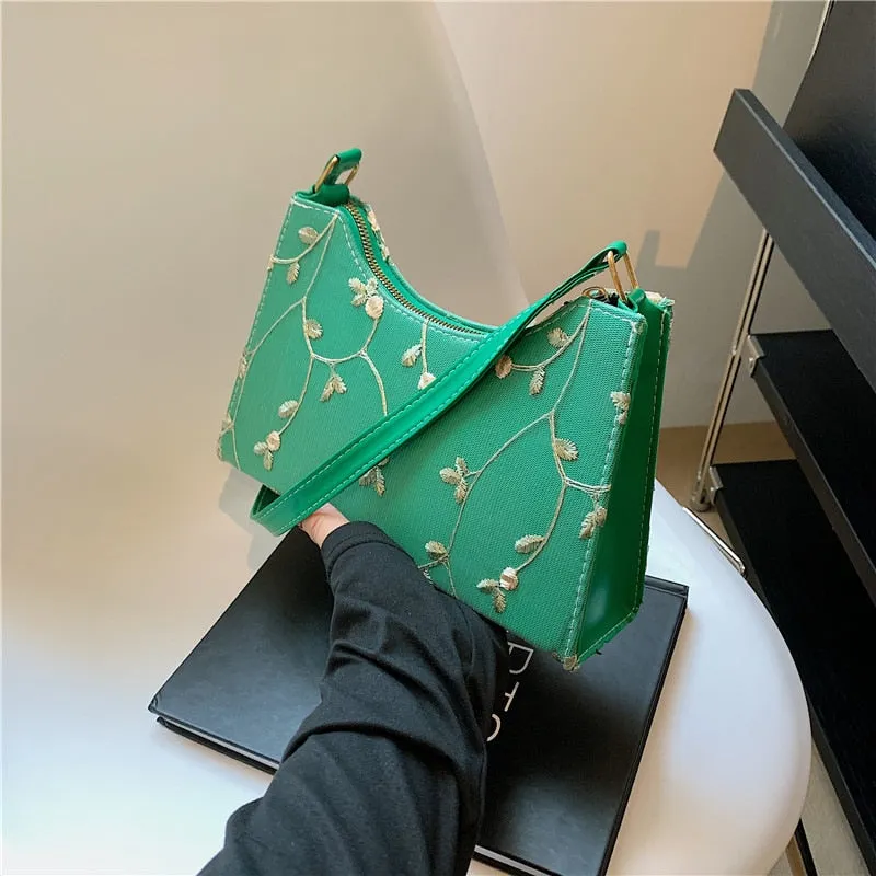 Summer Lace Floral Stitching Shoulder Bag