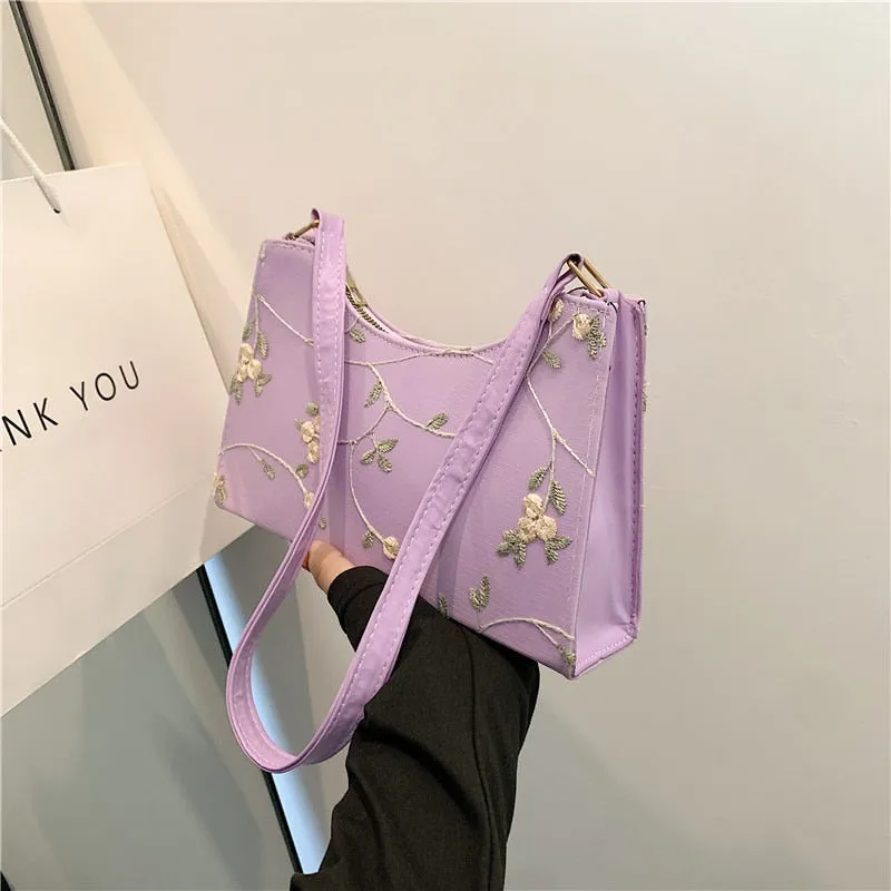 Summer Lace Floral Stitching Shoulder Bag