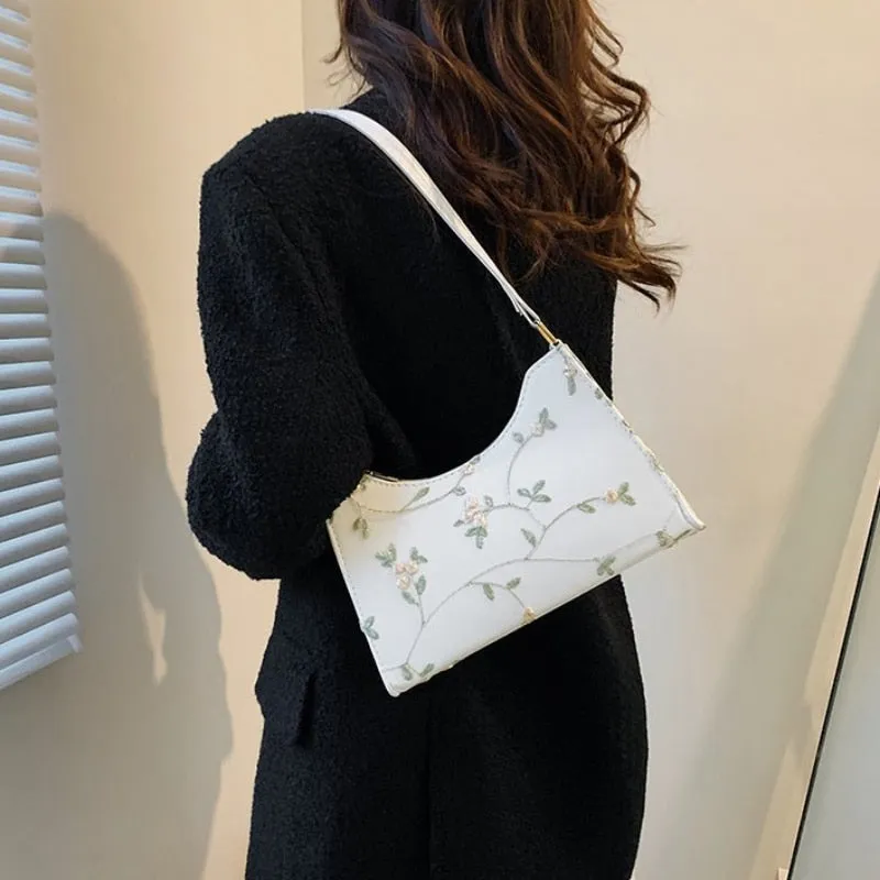 Summer Lace Floral Stitching Shoulder Bag