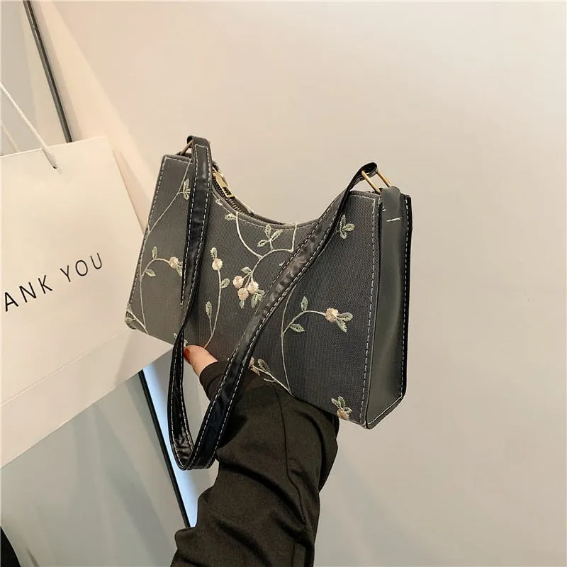 Summer Lace Floral Stitching Shoulder Bag
