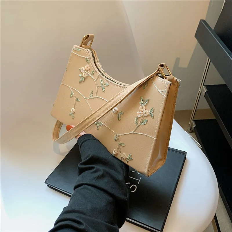 Summer Lace Floral Stitching Shoulder Bag