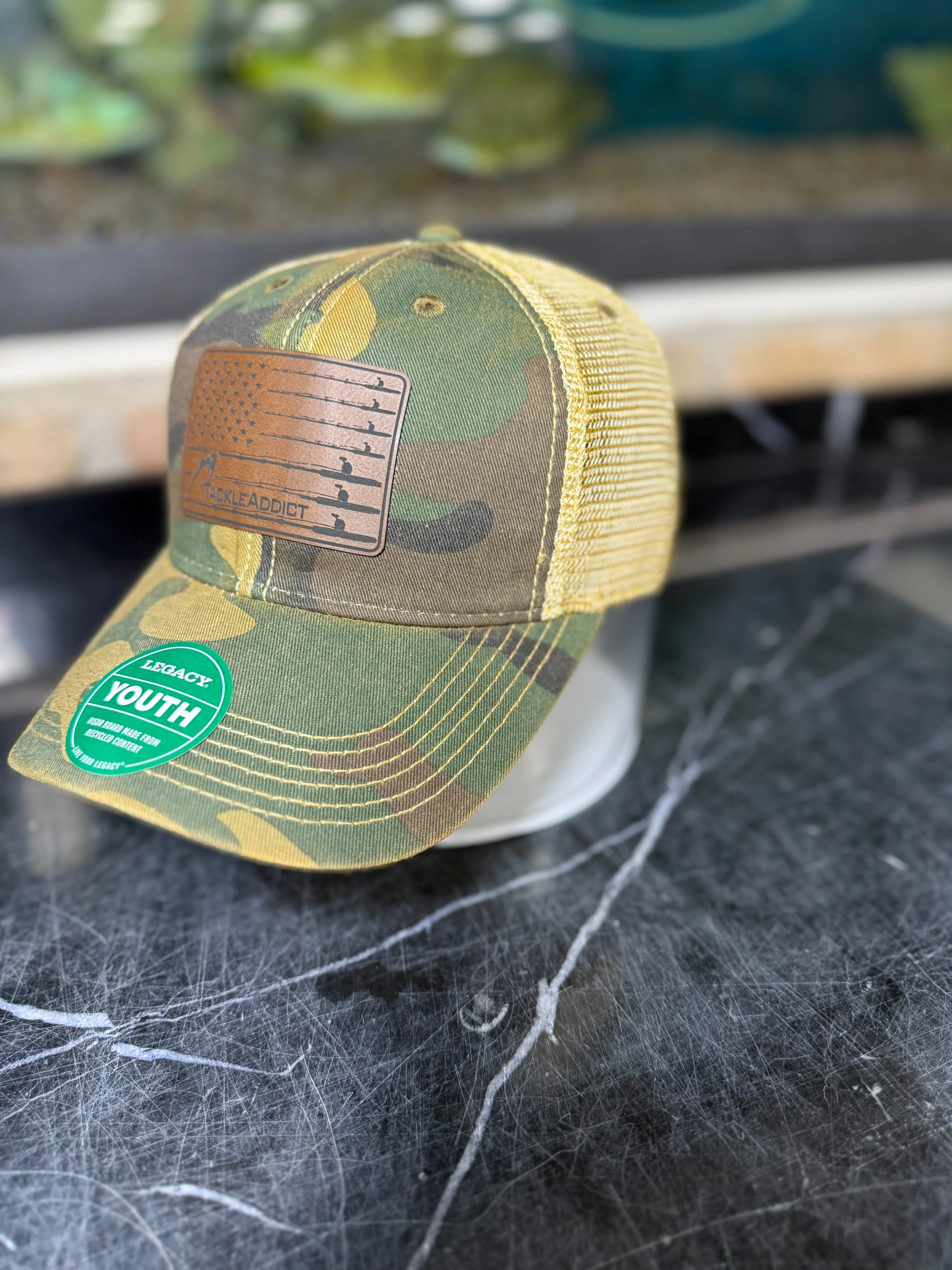 Tackle Addict Leather Patch Hats