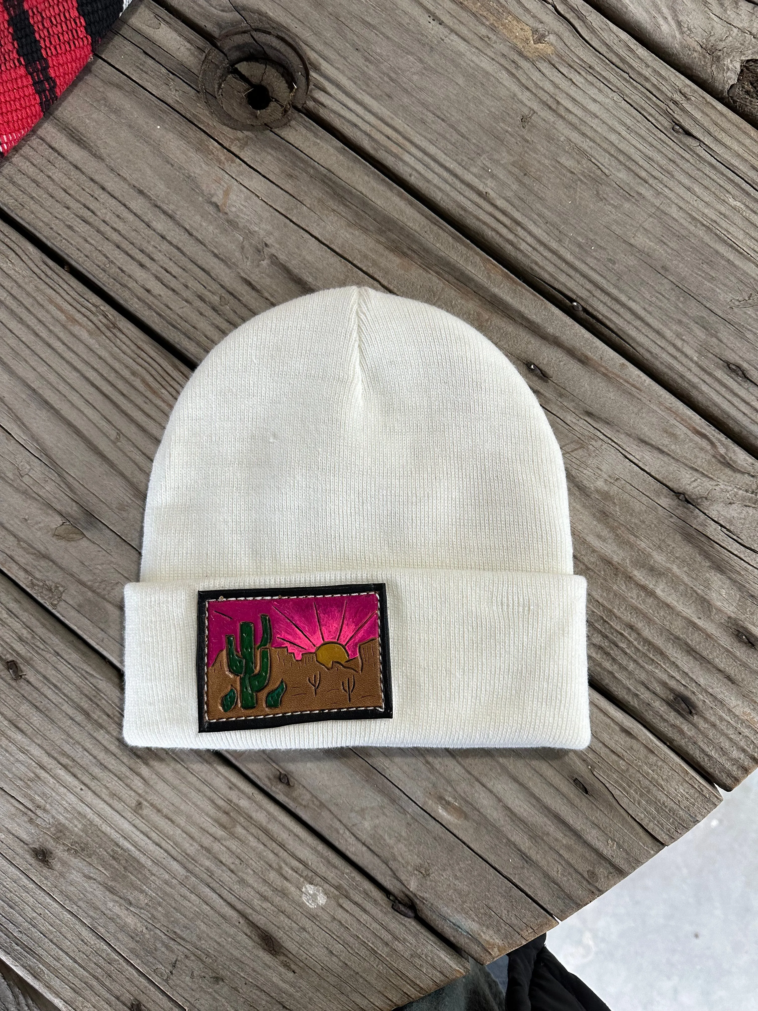 Tooled Leather Beanies