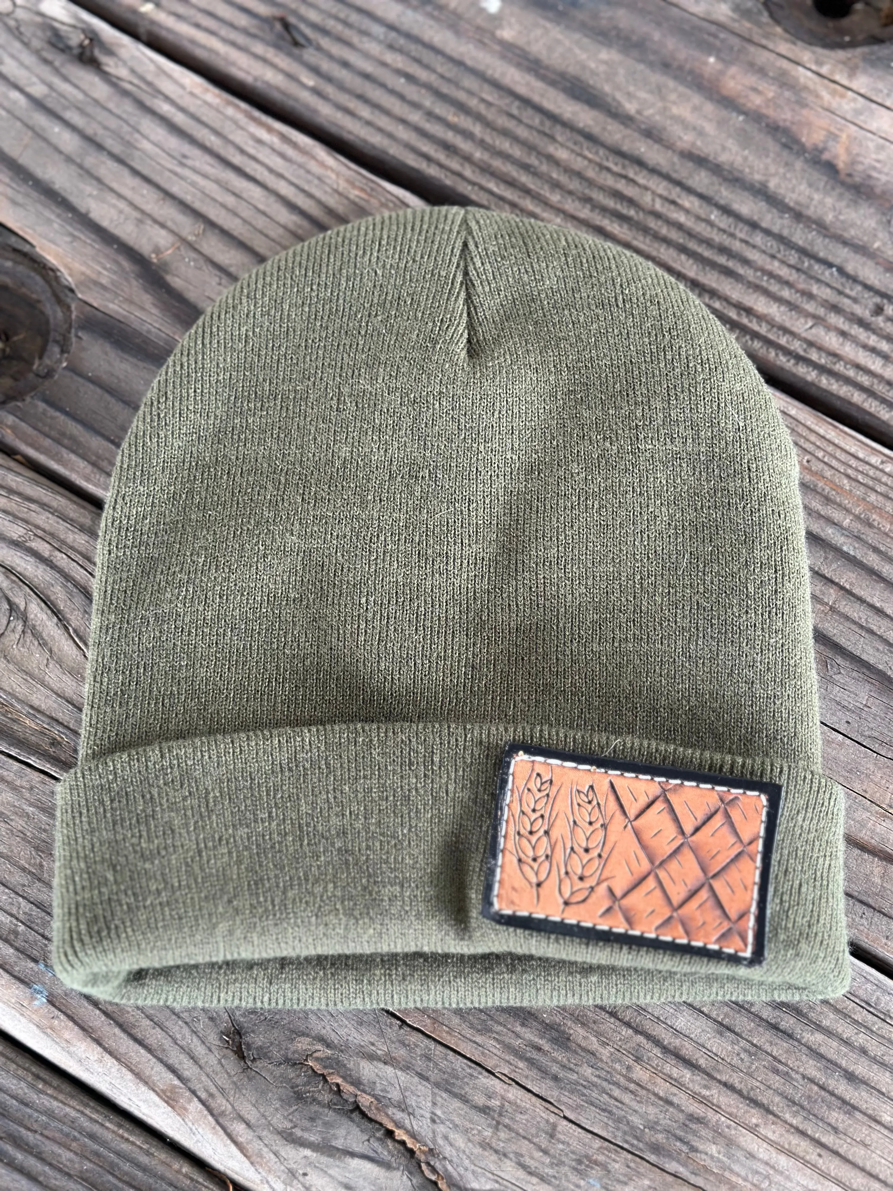 Tooled Leather Beanies