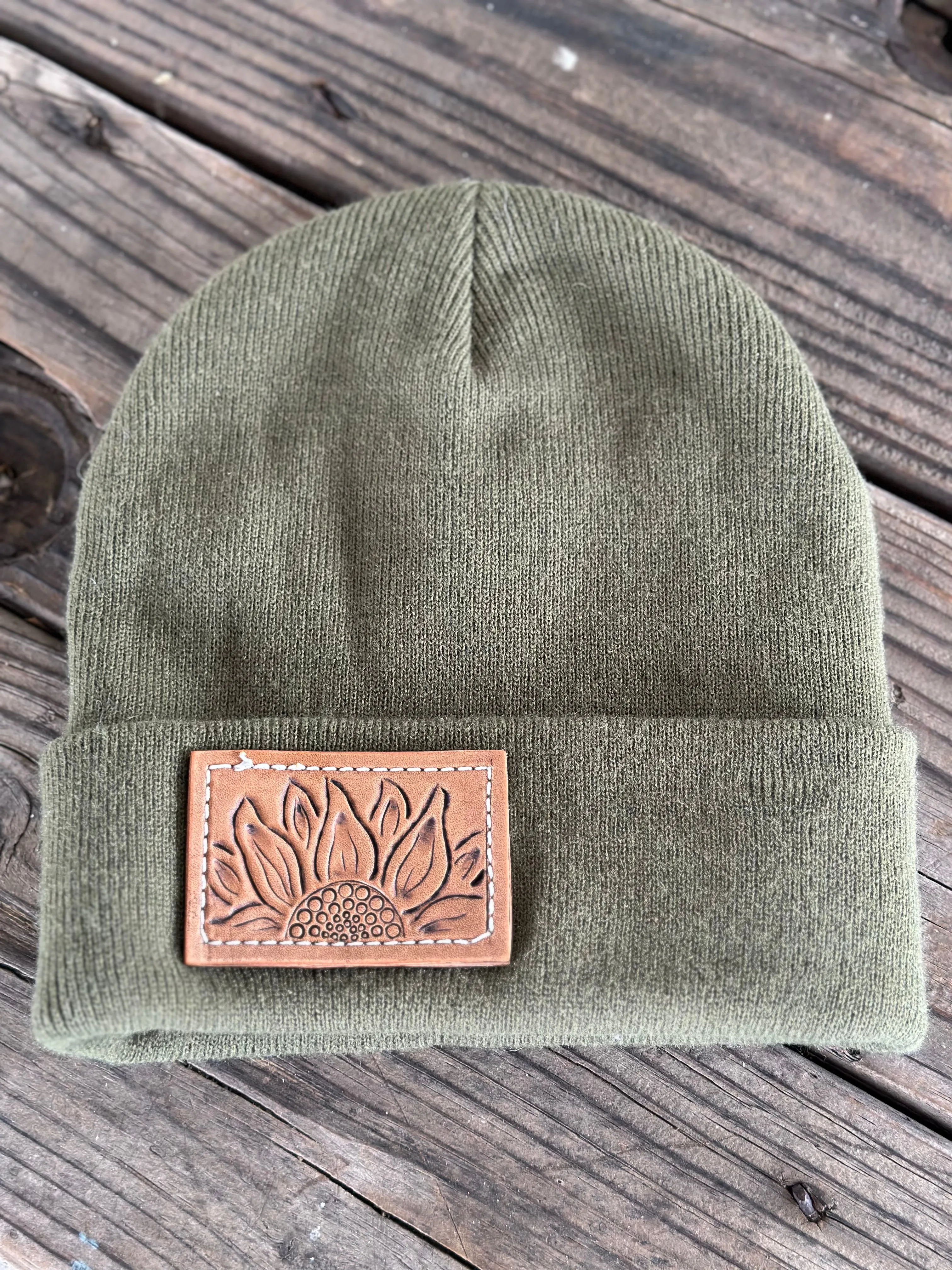 Tooled Leather Beanies