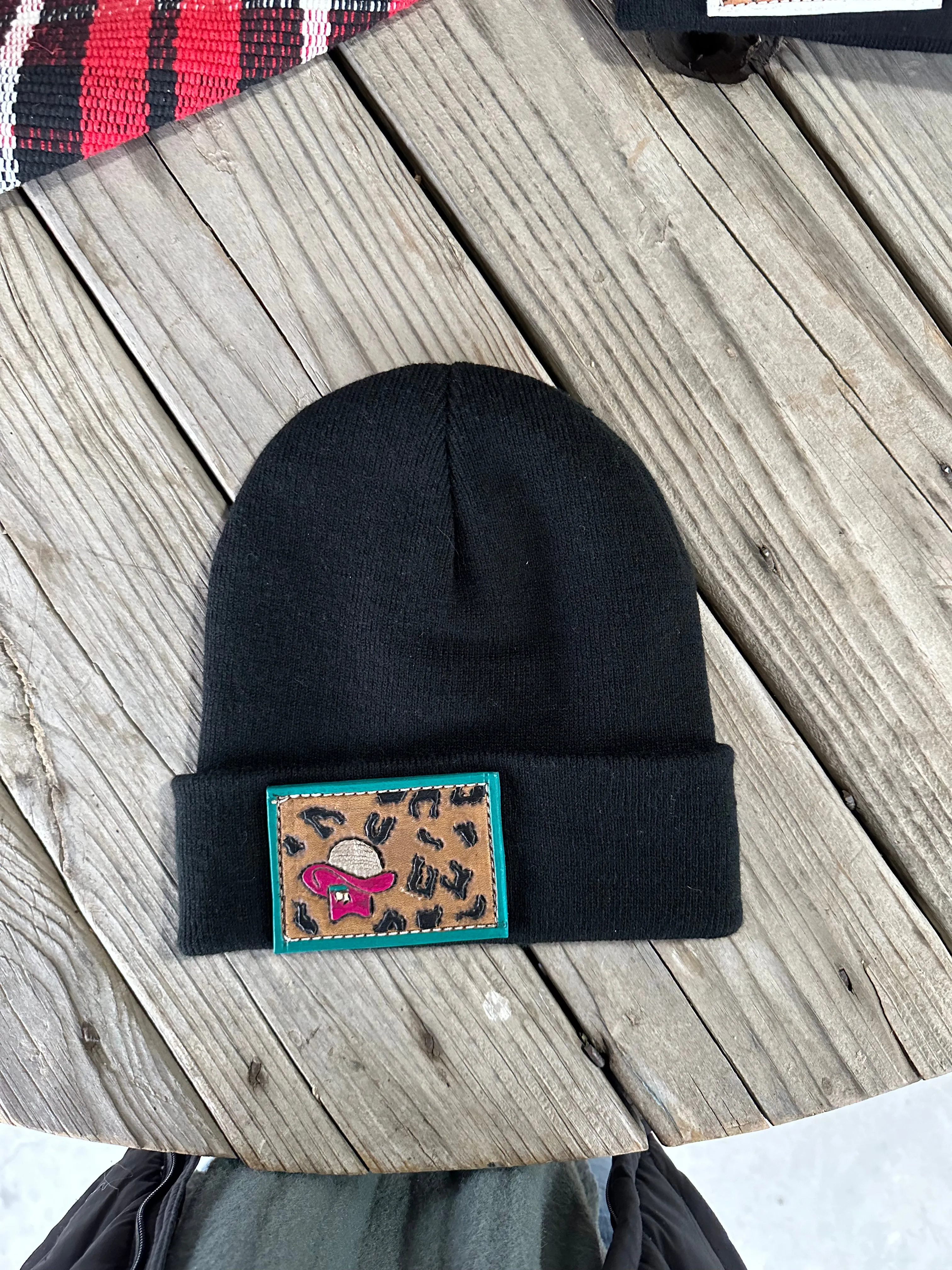 Tooled Leather Beanies