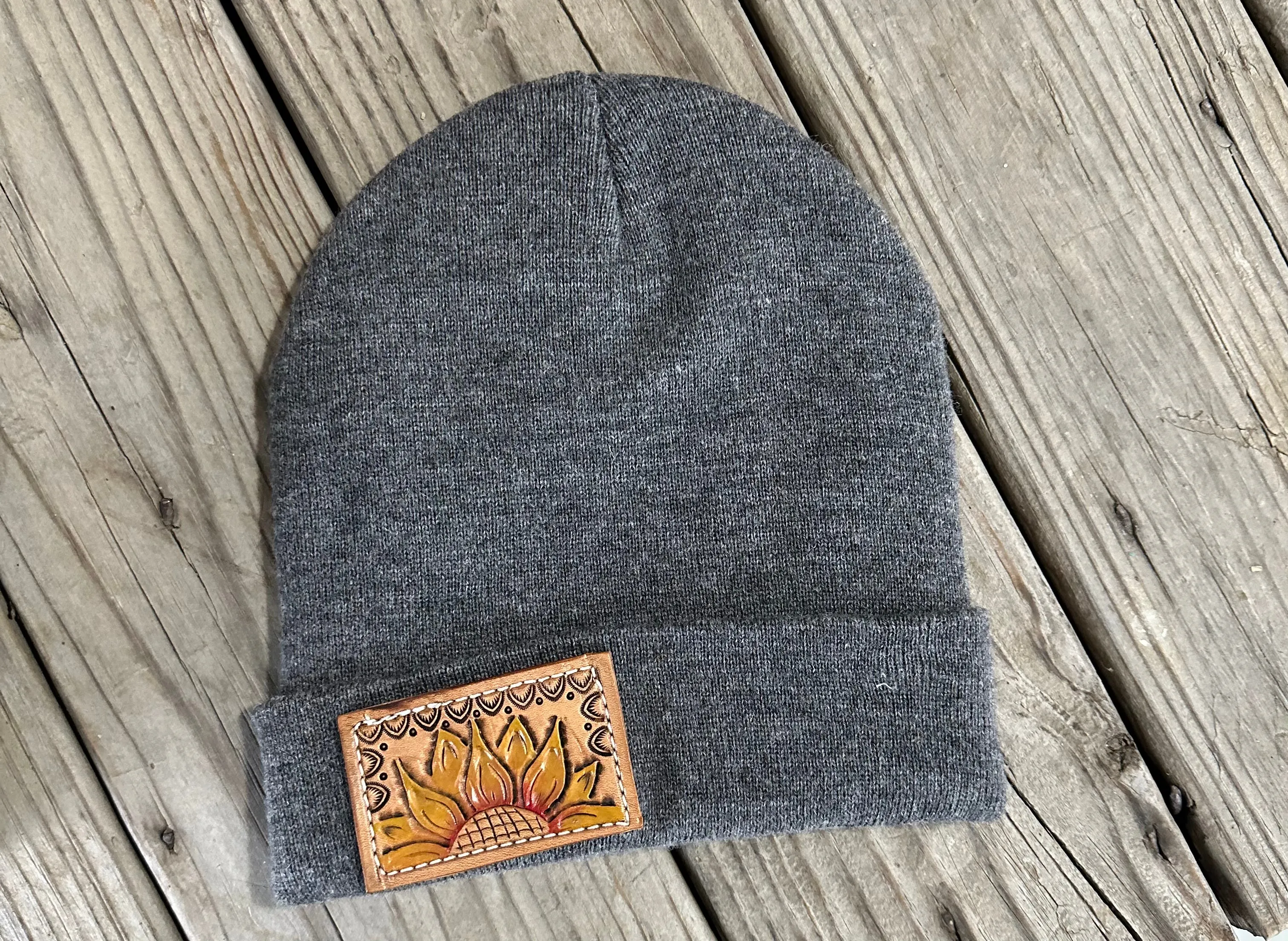Tooled Leather Beanies