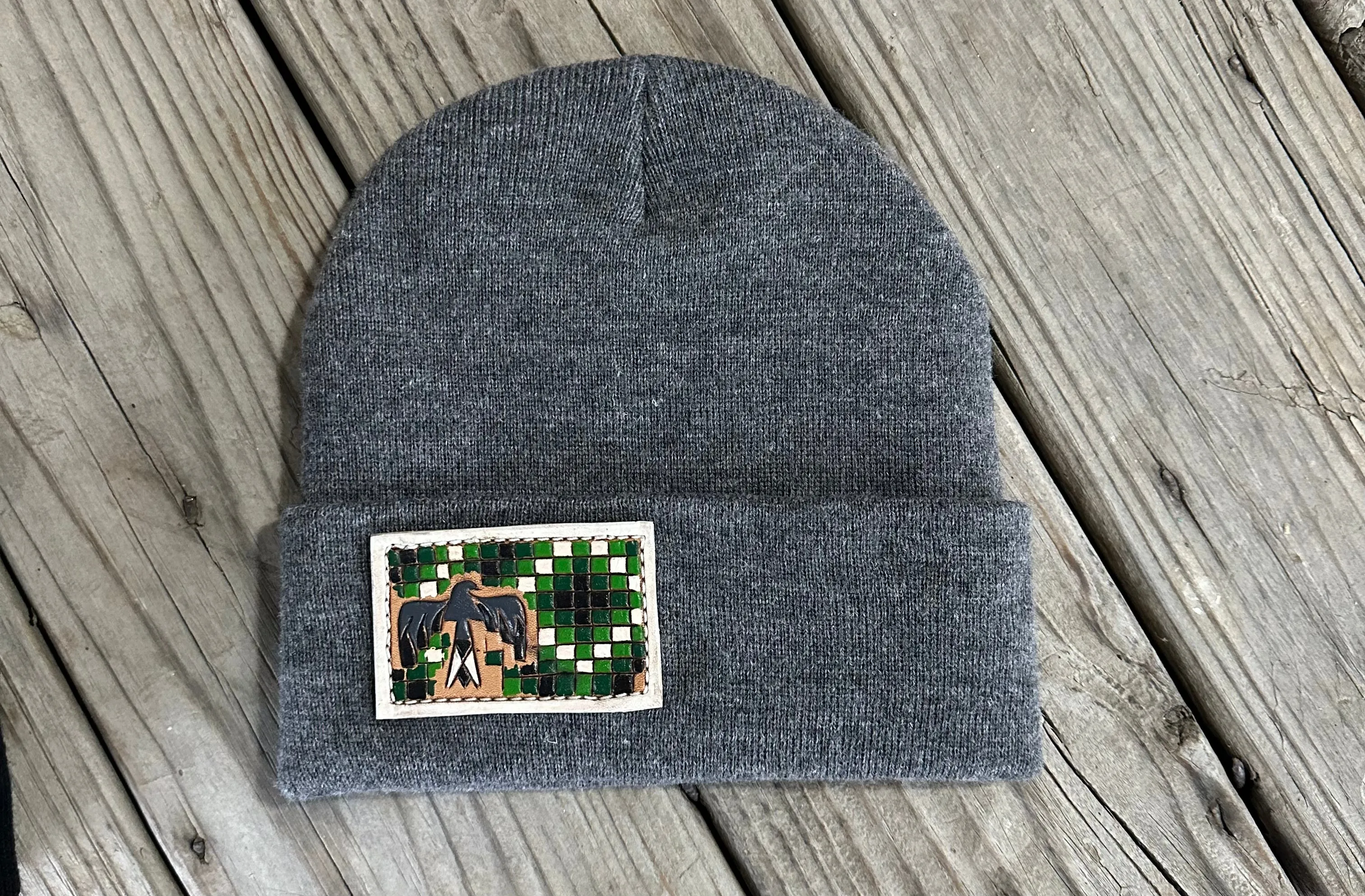 Tooled Leather Beanies
