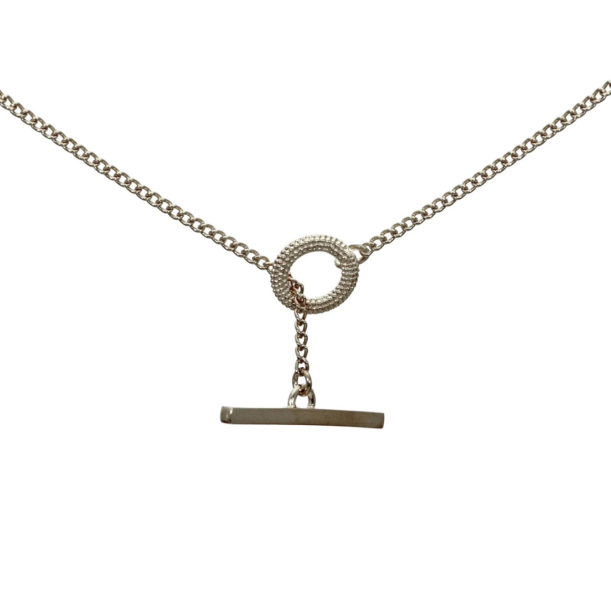 Tyro Silver & Gold T Bar Necklace