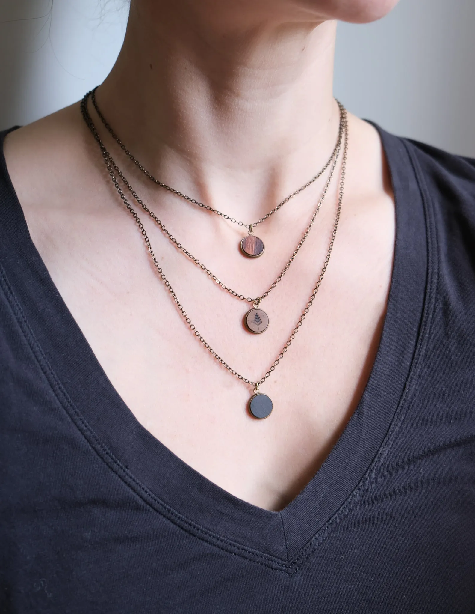 us Antique Bronze Oak Necklaces