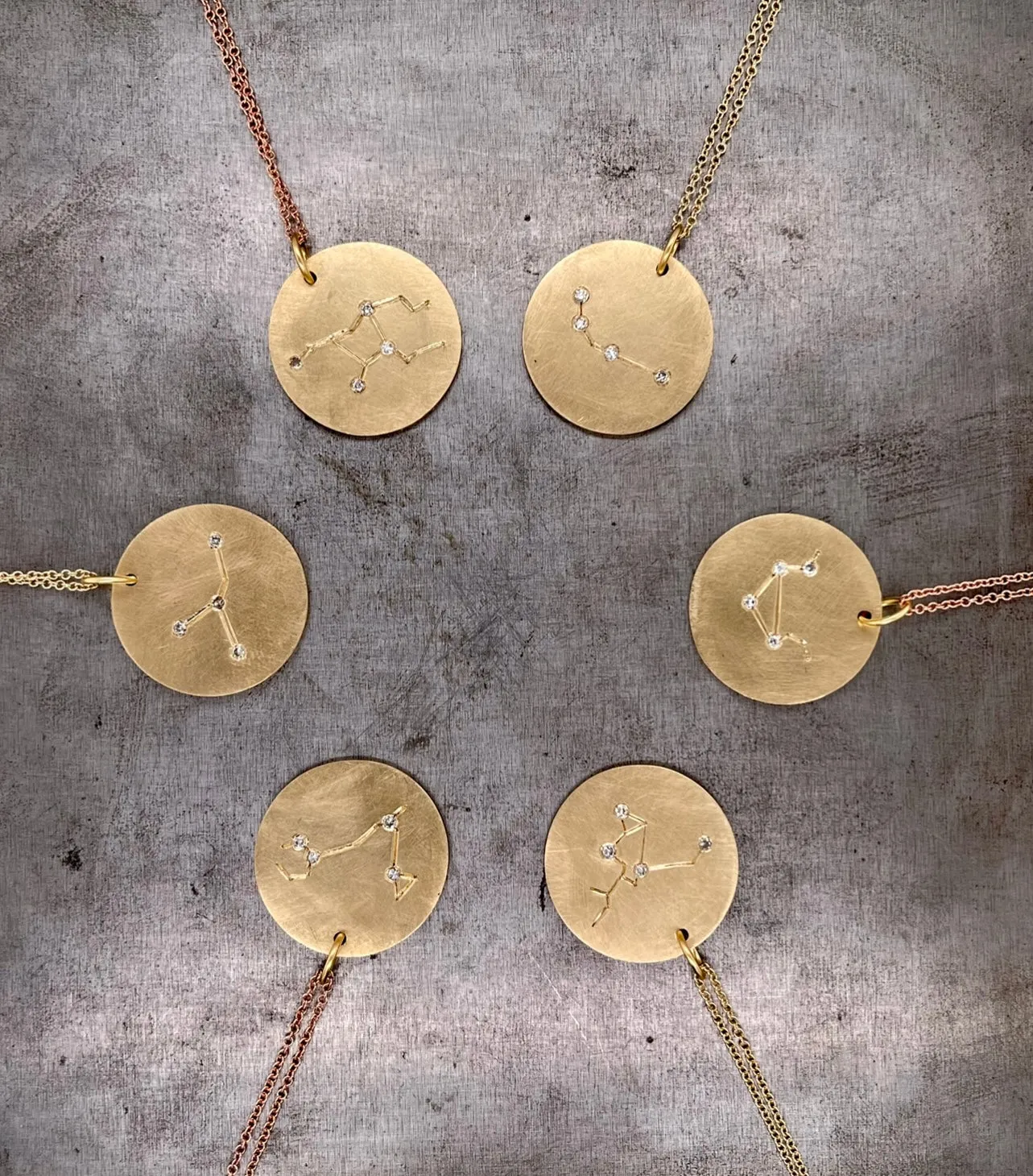 Zodiac Sign Gold & Diamond Necklaces