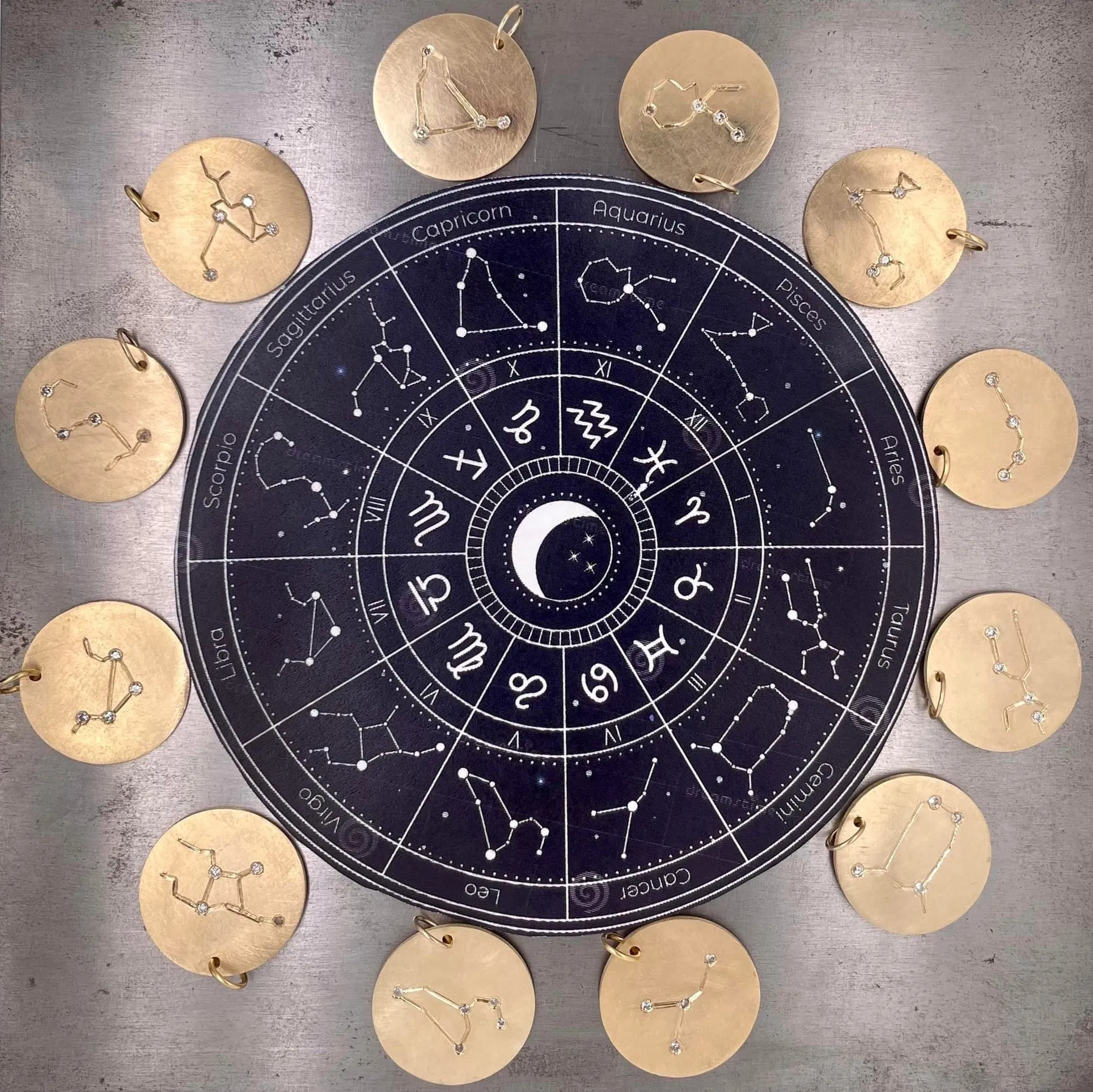 Zodiac Sign Gold & Diamond Necklaces
